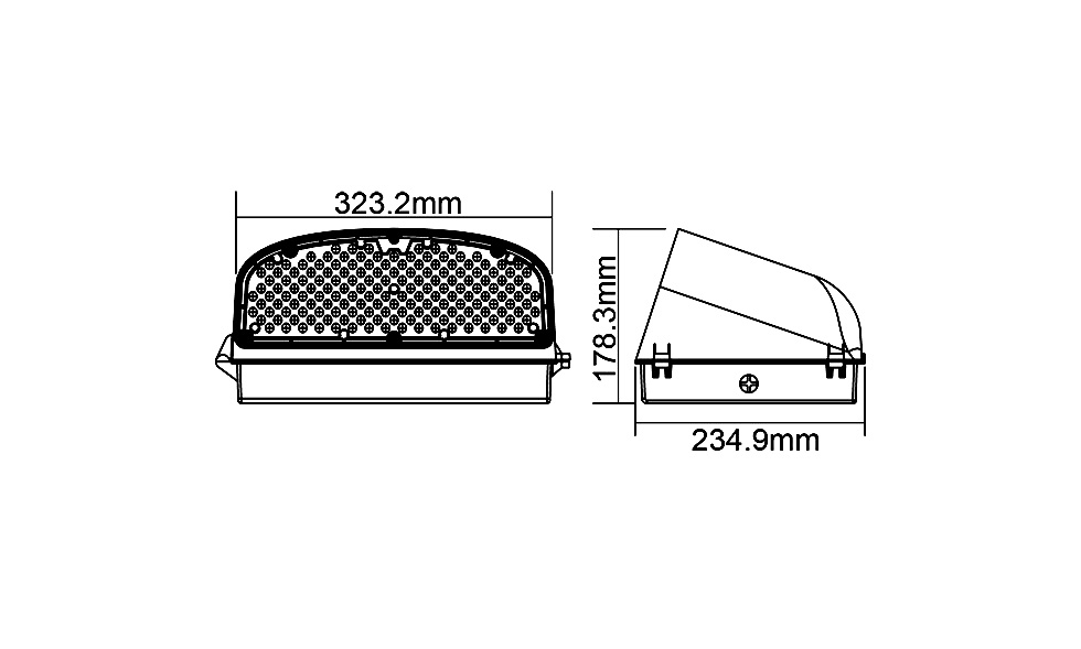 Size of wall light WP25