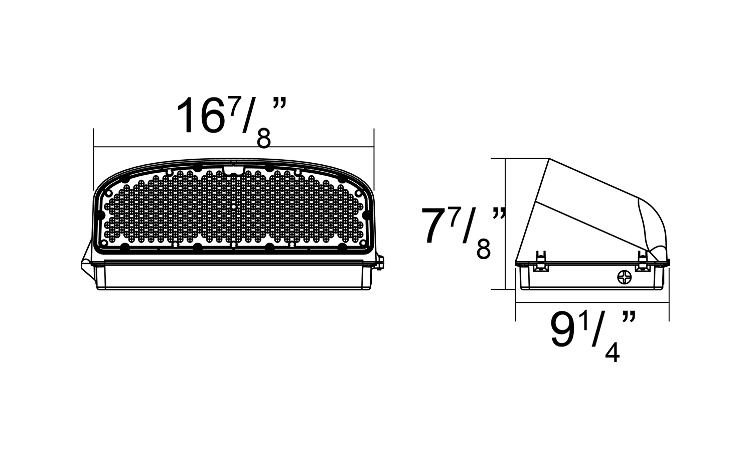 Size of wall light WP26